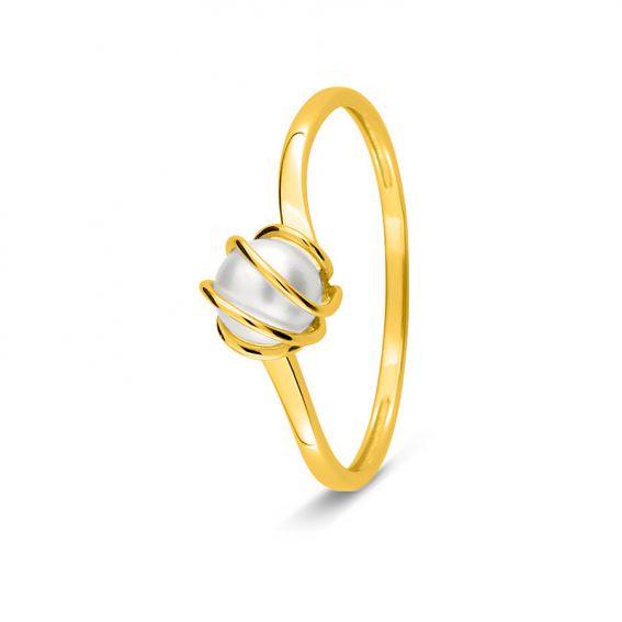 Bague perle or jaune 9 carats