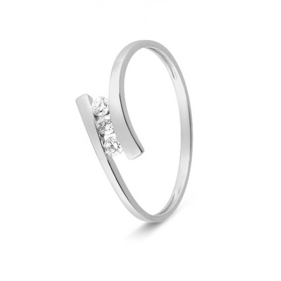 Bijoux or et personnalisé Bague trilogie or blanc 9 carats