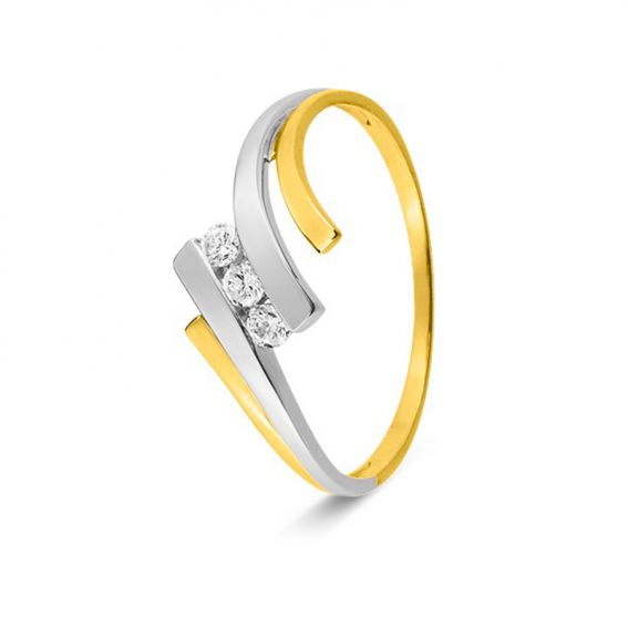Bague trilogie bicolore or...