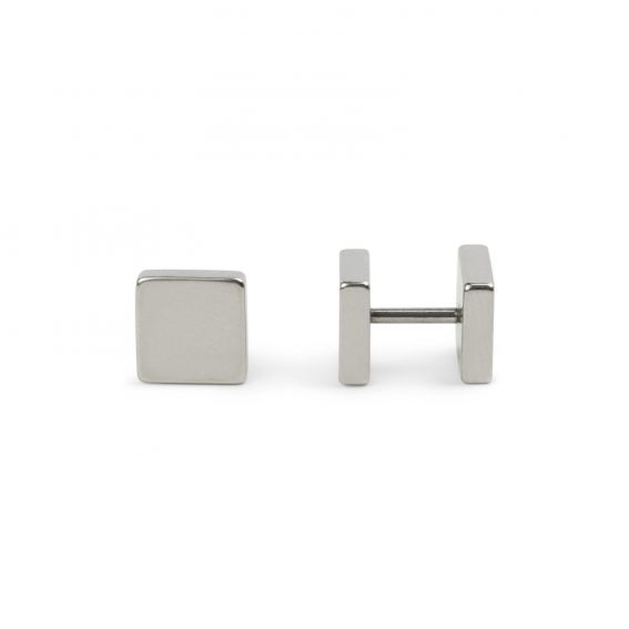 Bijou en argent - Fake plug 8mm silver square retractor