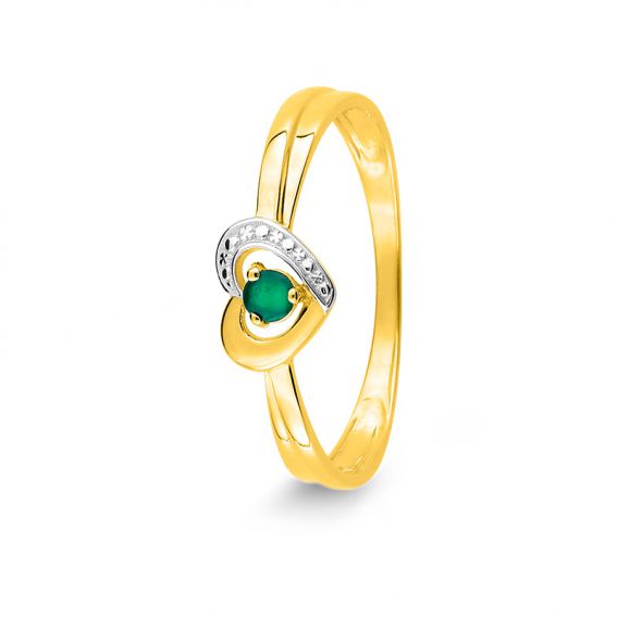 Bijou or et personnalisé 9 carat yellow emerald heart ring