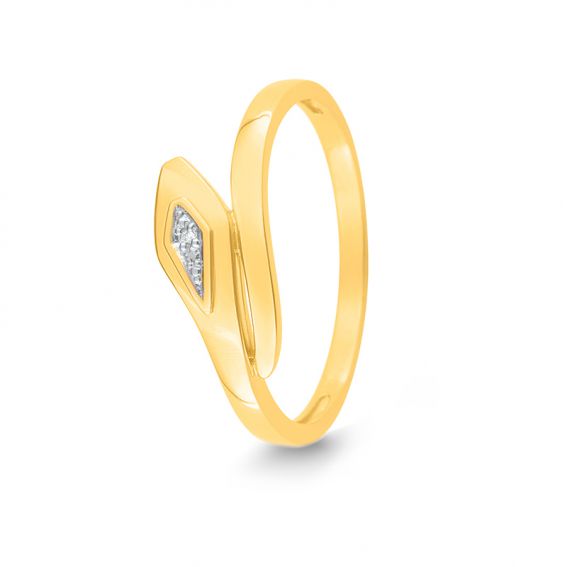 Bijou or et personnalisé 9 karaat gele slang en diamanten ring