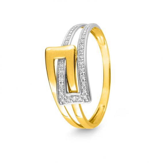 9 karaat gouden diamanten ring