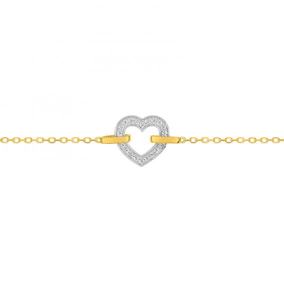Link heart bracelet with...