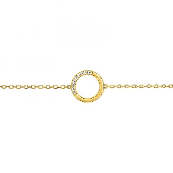 Bijou or et personnalisé Bracelet demi cercle avec pierres or jaune 9 carats