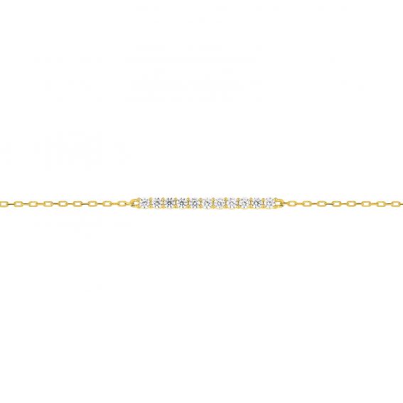 Bijou or et personnalisé 9 carat yellow gold stone line bracelet