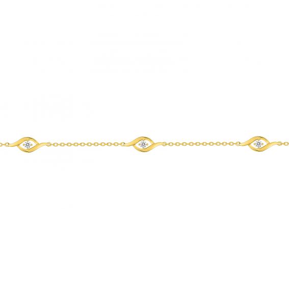 Bijou or et personnalisé Bracelet with 9 carat yellow gold stones