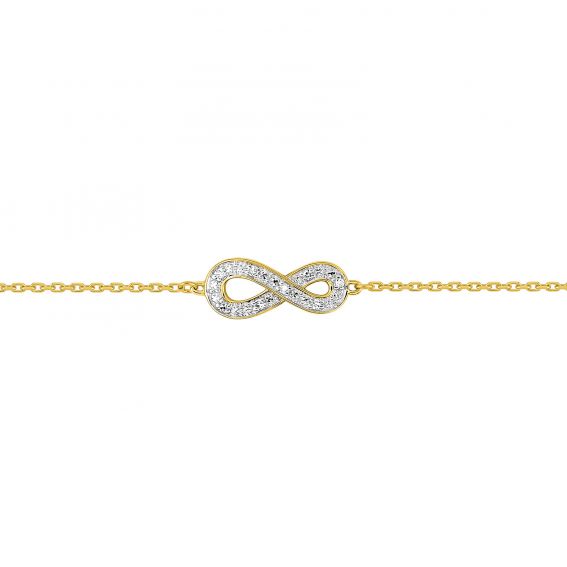 Bijou or et personnalisé Bracelet infini avec diamants or jaune 9 carats