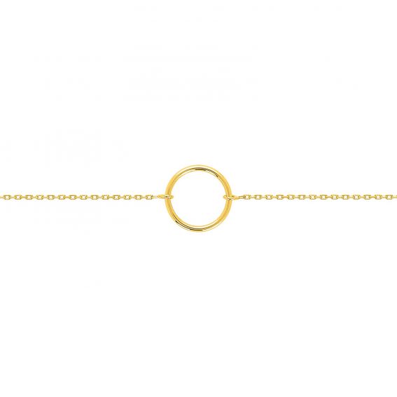 Bijou or et personnalisé 9 carat yellow gold circle bracelet