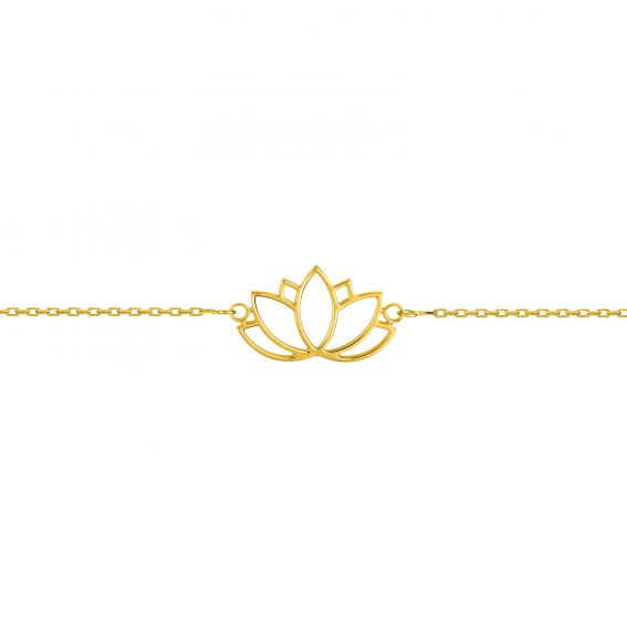 Bijou or et personnalisé 9 karaat gele lotusarmband