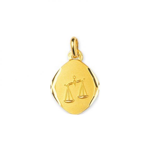 Bijoux or et personnalisé Médaille balance or jaune 9 carats