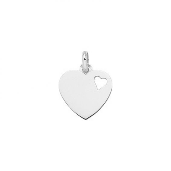 9 carat white perforated heart