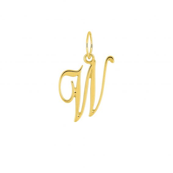 Bijou or et personnalisé 9 carat yellow letter w golden pendant