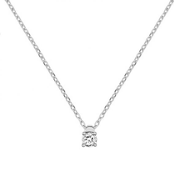 Bijou or et personnalisé 3mm 3mm diamond necklace on 9 carat white chain