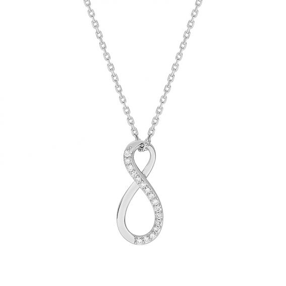 Bijou or et personnalisé Infinite necklace with 9 carat white diamonds