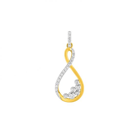 Bijou or et personnalisé Infinite pendant with 9 carat yellow stones