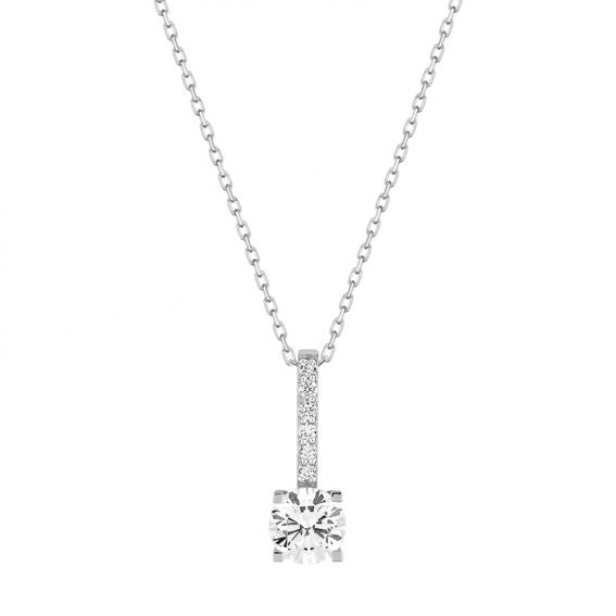 Bijou or et personnalisé Zirconium necklace and 9 carat white stones rail