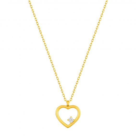 Bijou or et personnalisé Heart necklace with 9 carat yellow gold