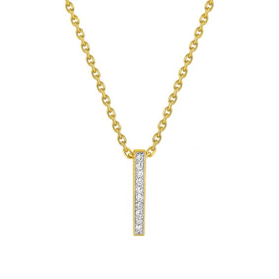 Bijou or et personnalisé 9 carat yellow gold stacker barrette necklace