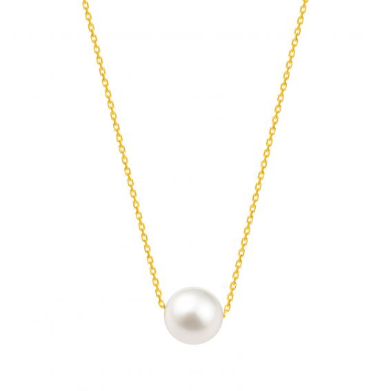 Bijou or et personnalisé 9 carat yellow crop pearl necklace 9 carat yellow