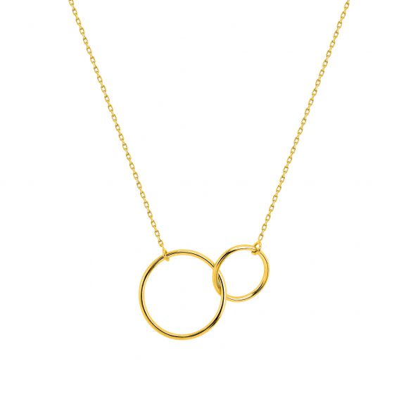 Bijou or et personnalisé 9 carat yellow gold circle necklace