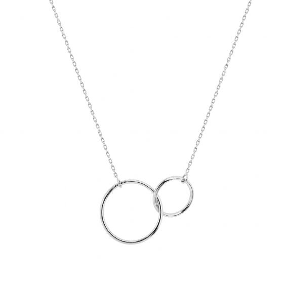 Bijou or et personnalisé 9 carat white gold circle necklace