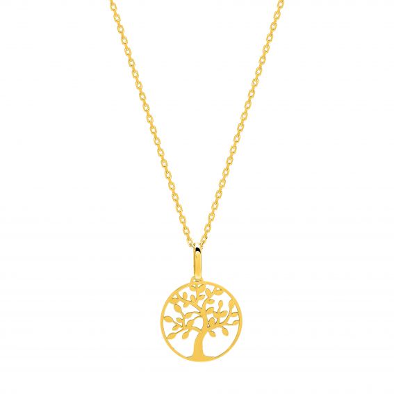 Bijou or et personnalisé 9 carat yellow gold tree necklace