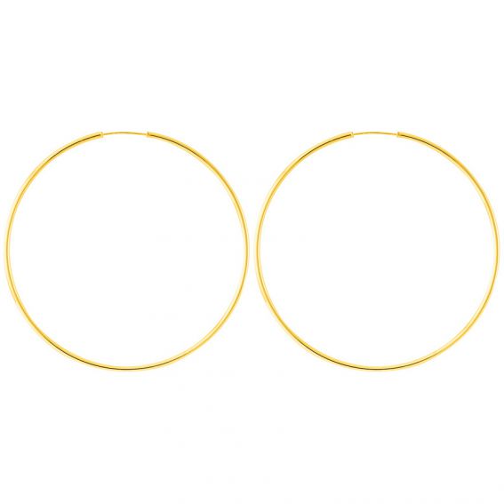 Bijoux or et personnalisé Créoles lisses 60mm or jaune 9 carats