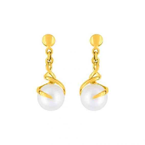 Gedraaide parels 6 mm geel...