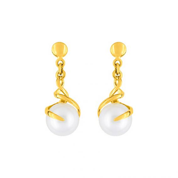 Bijou or et personnalisé Twisted pearls 6mm yellow gold 9 carats