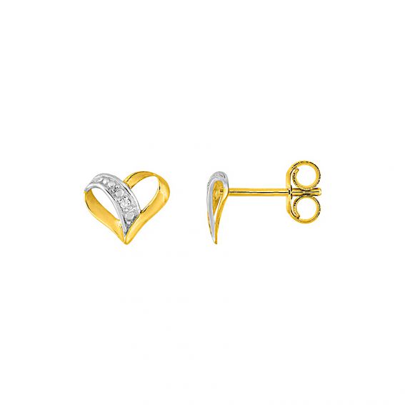 Bijou or et personnalisé 9 carat yellow yellow diamond heart diamond drills