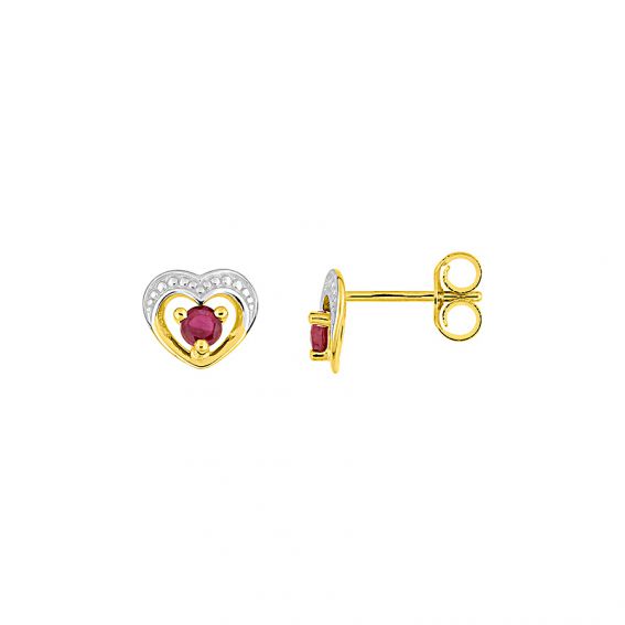 Bijou or et personnalisé 9 carat yellow ruby ​​heart drills