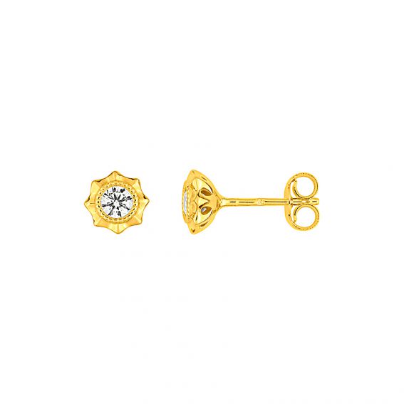 Bijou or et personnalisé Sun drills with 9 carat yellow gold