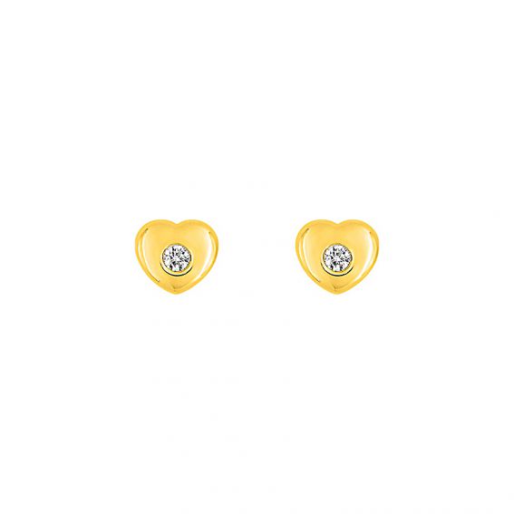 Bijou or et personnalisé Perceuses coeur avec pierre or jaune 9 carats