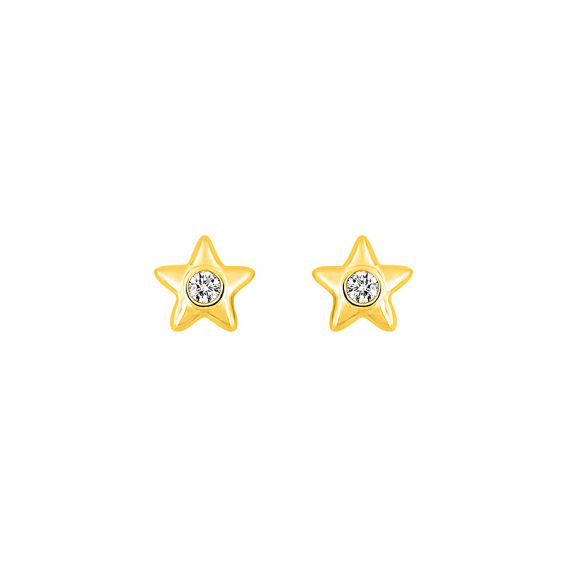 Bijou or et personnalisé Perceuses étoile avec pierre or jaune 9 carats