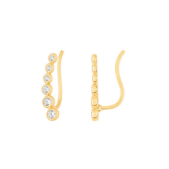 Bijou or et personnalisé Lobe earrings with 9 carat yellow stones