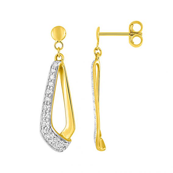 Bijou or et personnalisé Twisted drills with 9 carat yellow stones
