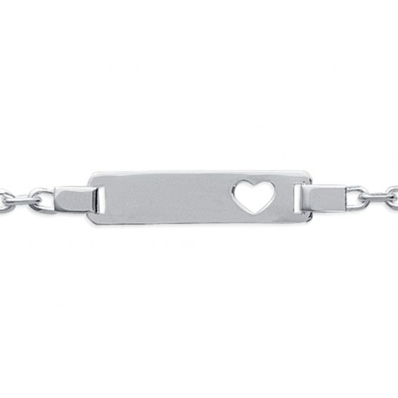 Bijou argent/plaqué or Perforated child heart number 16cm convict mesh in rhodium-plated silver
