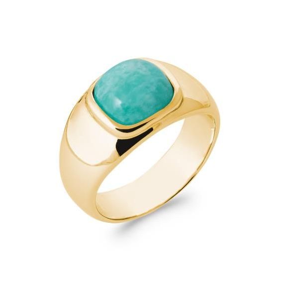 Bague pl-or 750 5mic amazonite
