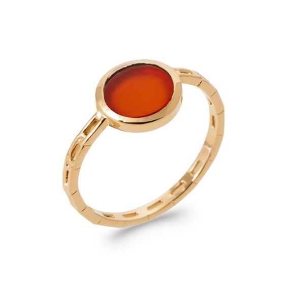 Bague pl-or 750 5mic agate rouge