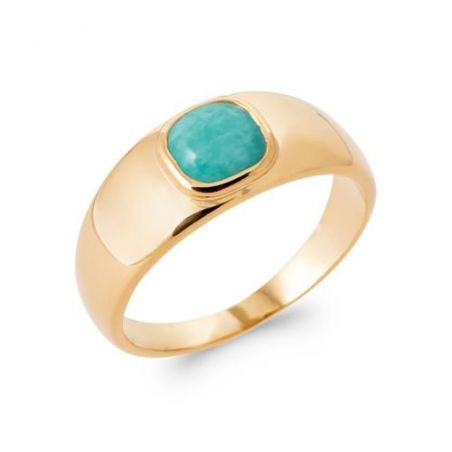 Bague pl-or 750 5mic amazonite