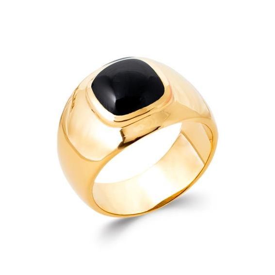 Bague pl-or 750 5mic onyx
