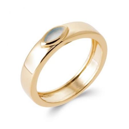 Bague pl-or 750 5mic agate bleue