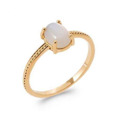 Bague pl-or 750 5mic pierre de lune