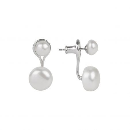 Bijou en argent - Earrings sub-lobe 2 white pearls