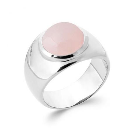 Bague argent 925 rhodie quartz rose