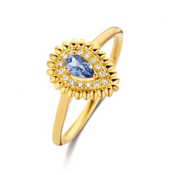 Holly ring - 18 diamonds