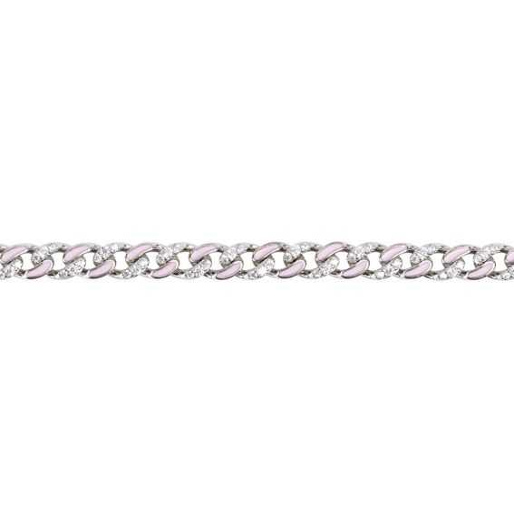 Pink enamelled curb chain...