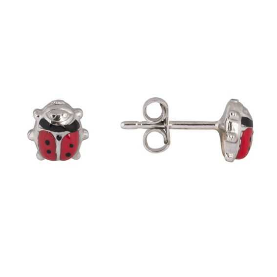 Enamelled Ladybug Stud...
