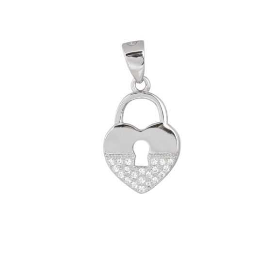 Half stone heart pendant
